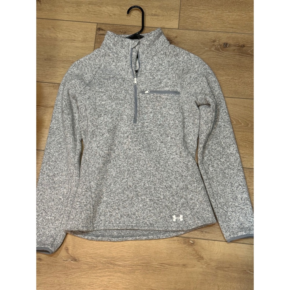 Under Armour Womens Specialist 1/4 Zip Pullover Sweater Gray Heather Small